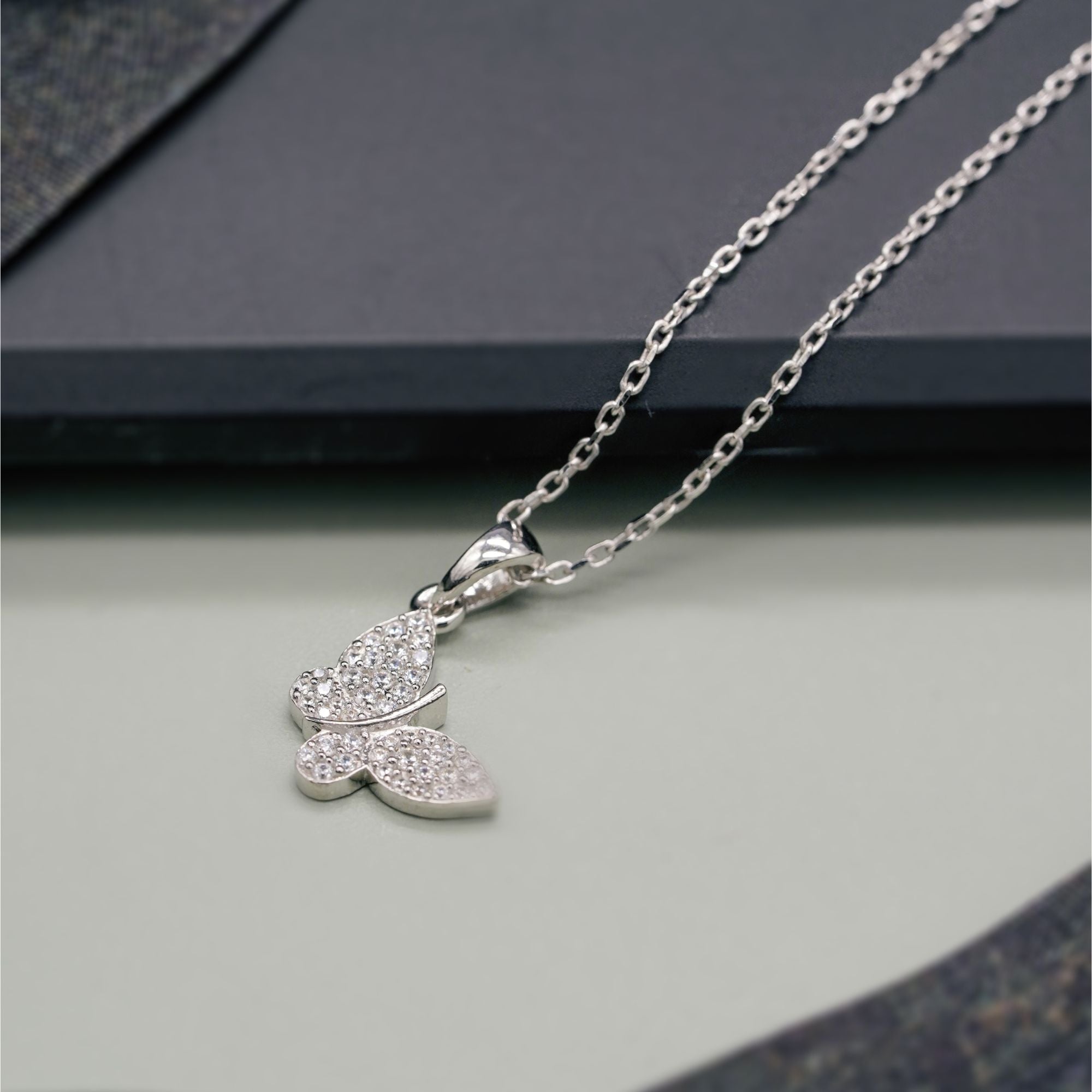 Butterfly Diamond Pendant for Women | 925 Sterling Silver