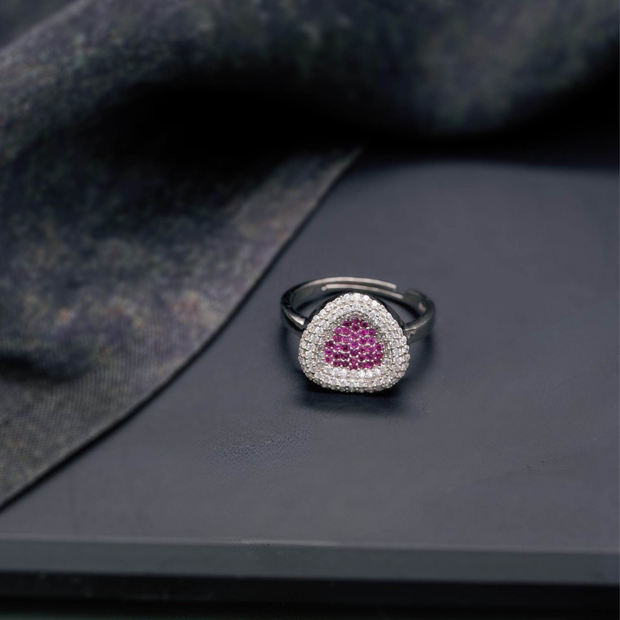 Silver Rubby Diamond Ring For Women | 925 Sterling Silver