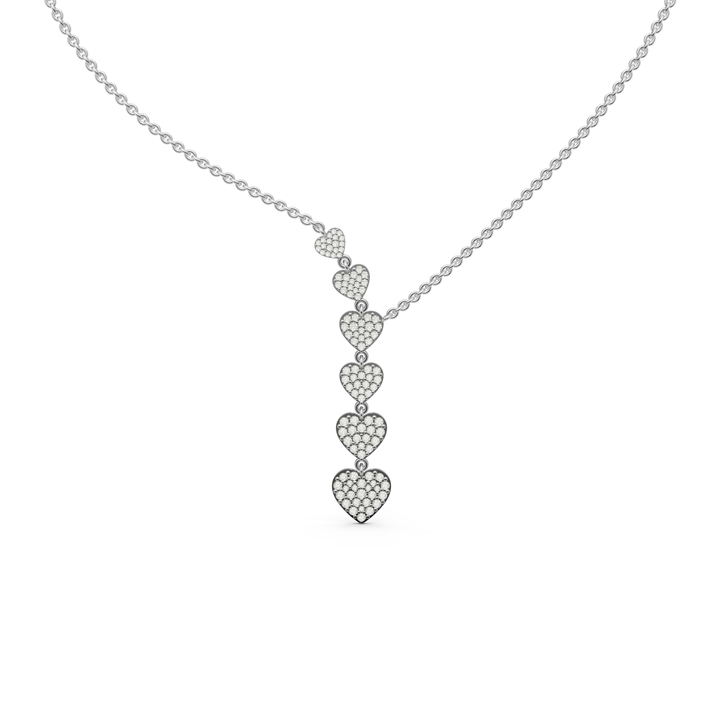 Diamond Heart Necklace Sterling Silver