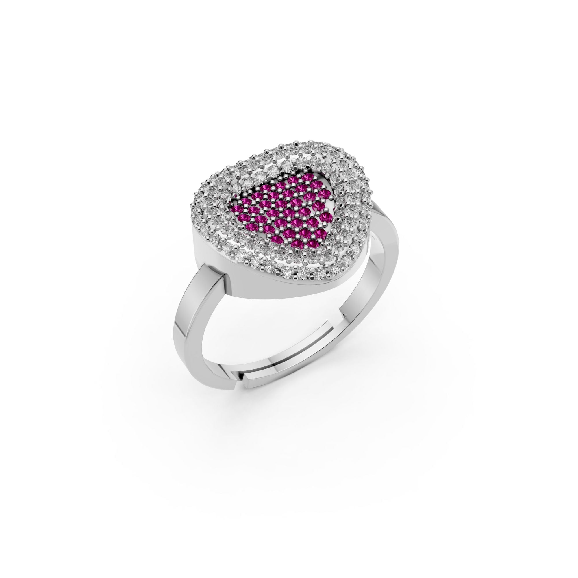 Silver Rubby Diamond Ring For Women | 925 Sterling Silver