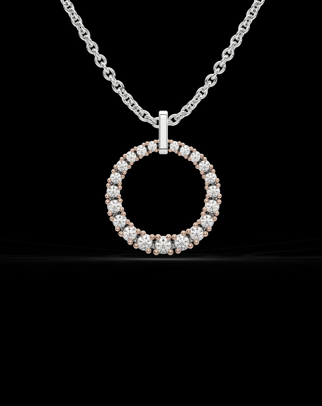 Diamond Circle of Life Round Pendant Necklace