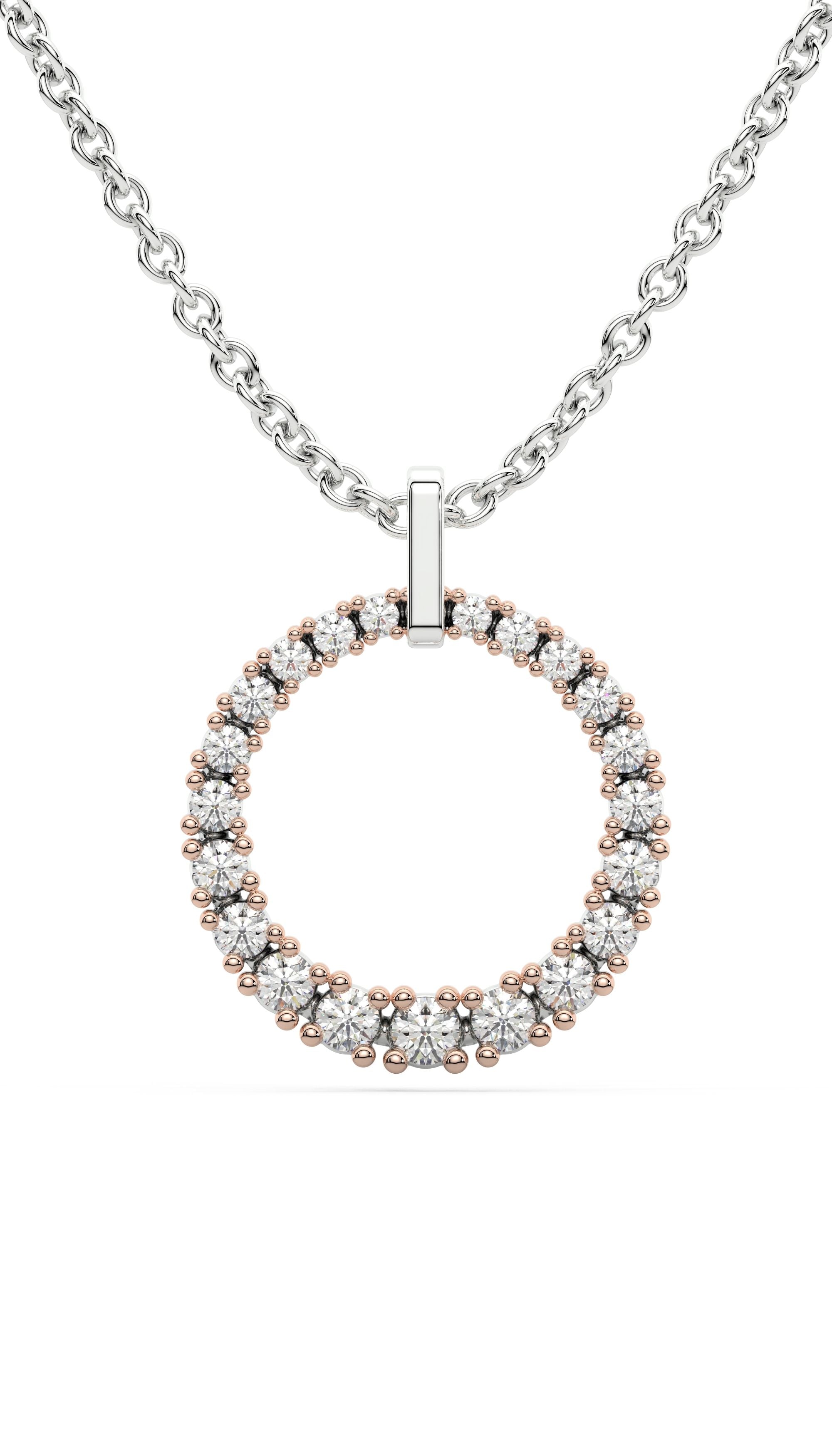 Diamond Circle of Life Round Pendant Necklace