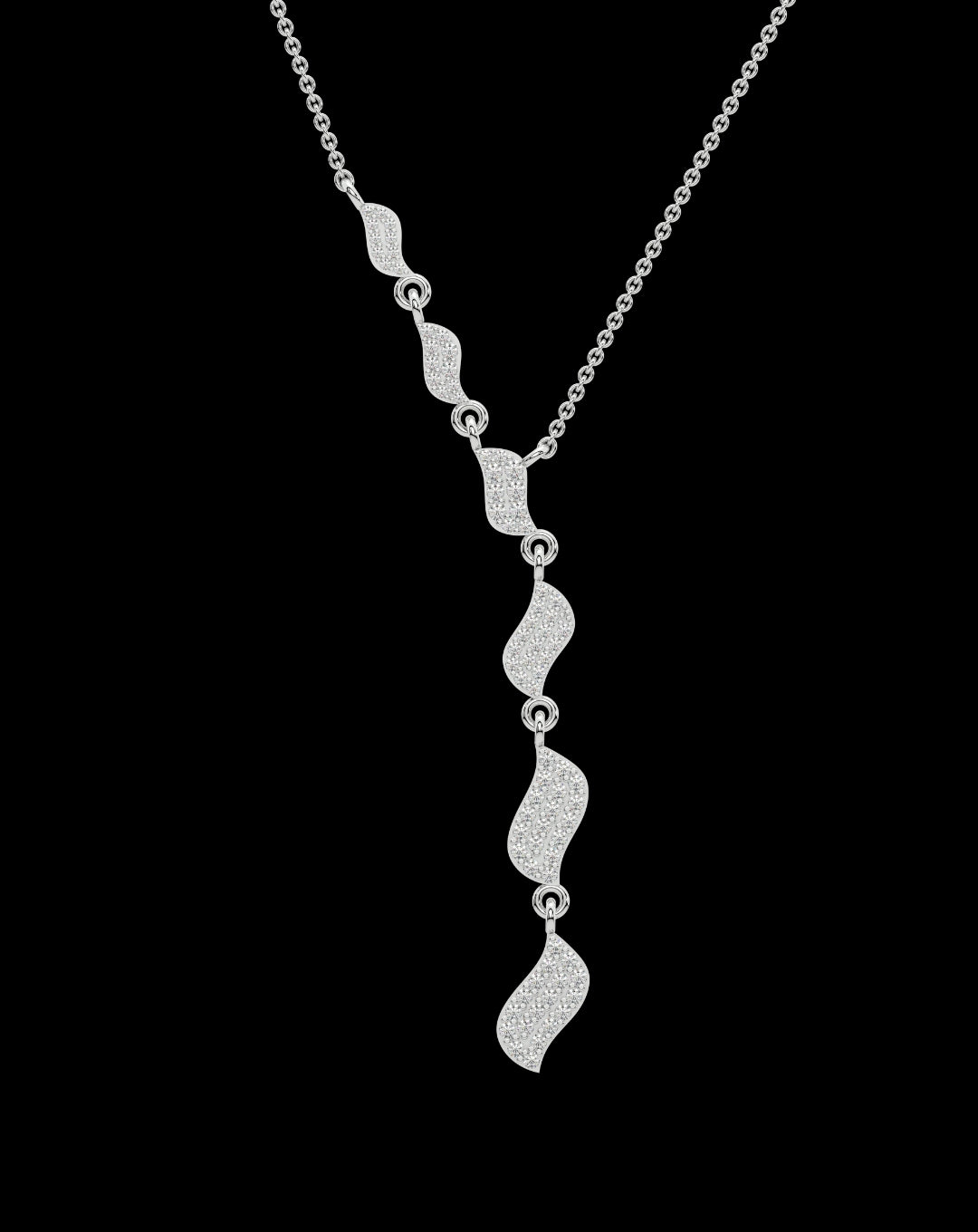925 Sterling Silver Leaf Diamond Necklace