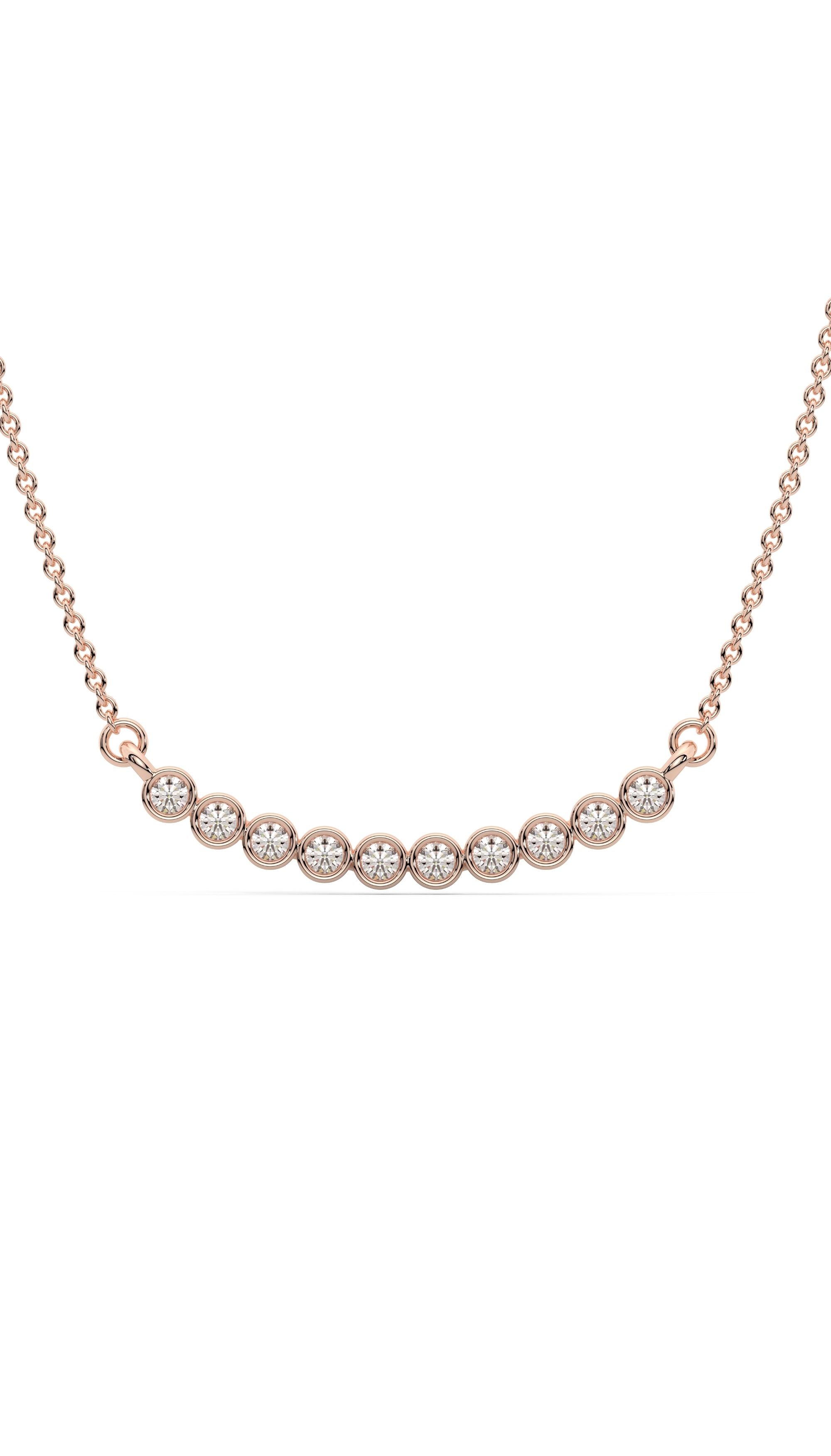 Curved Bar Diamond 925 sterling silver necklace