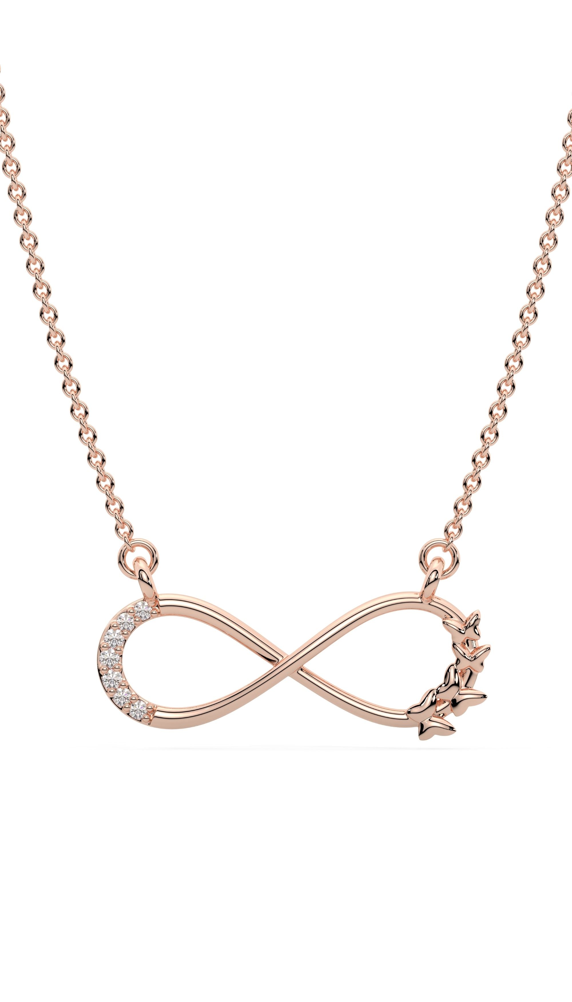 Rose gold Infinity Necklace for Women|925 Sterling Silver|Swiss Zircon