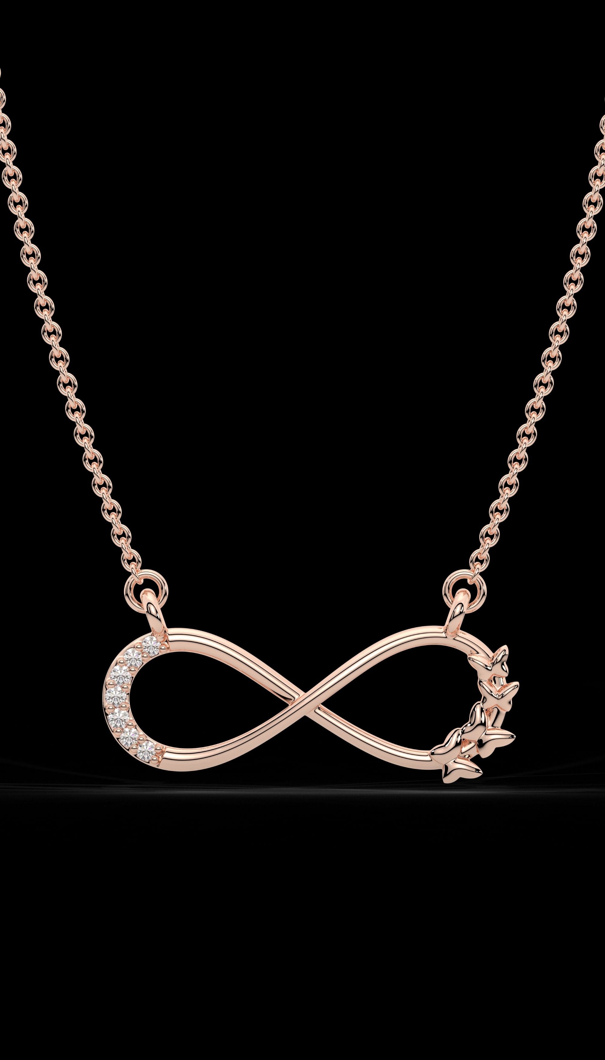 Rose gold Infinity Necklace for Women|925 Sterling Silver|Swiss Zircon