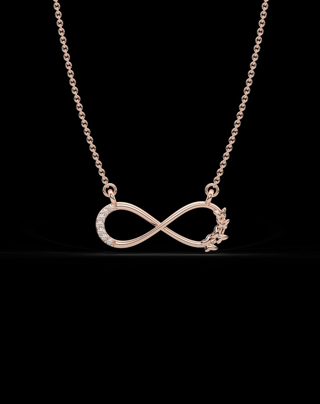 Rose gold Infinity 925 Sterling silver necklace