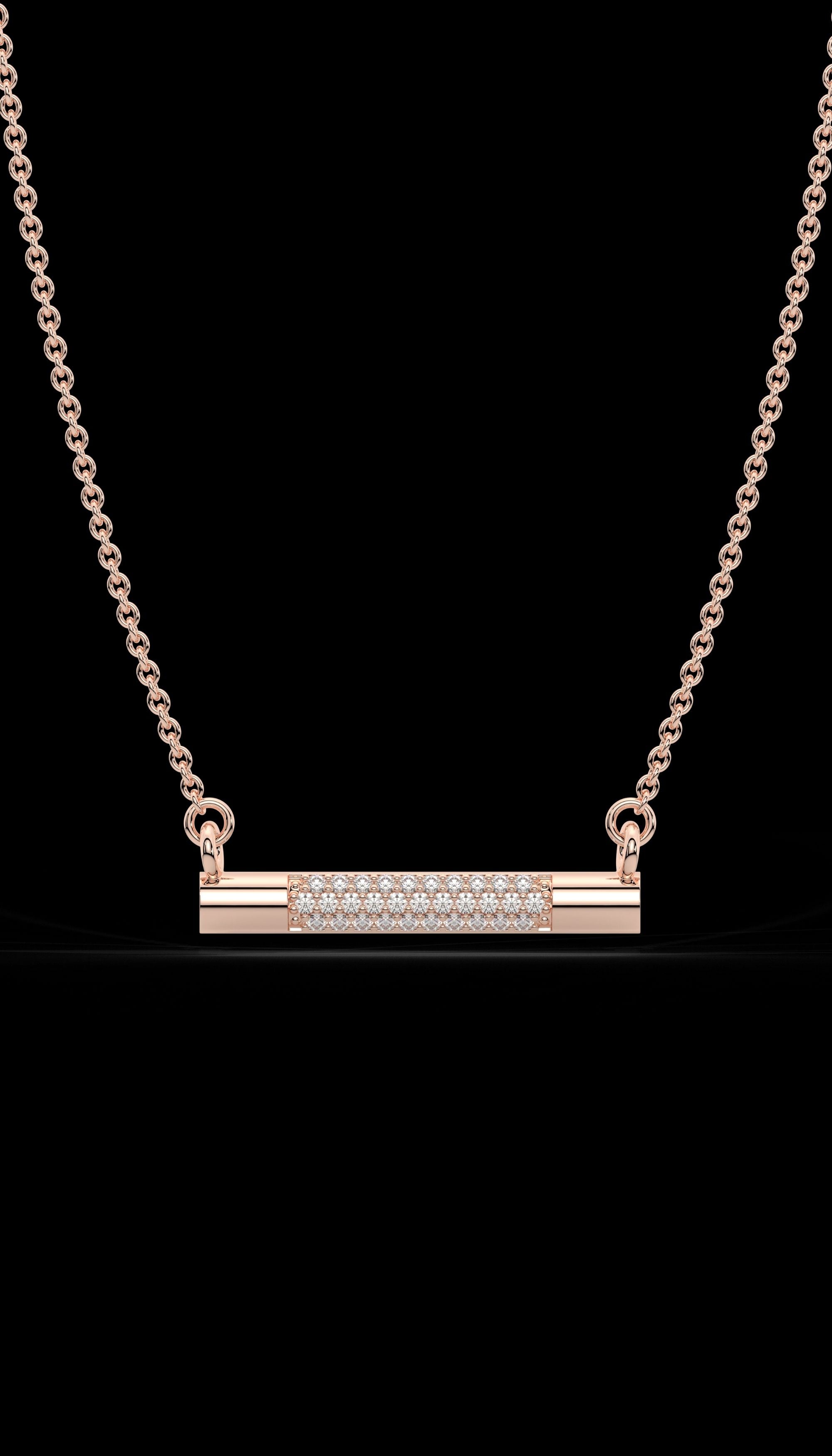 Diamond Bar 925 sterling silver Necklace