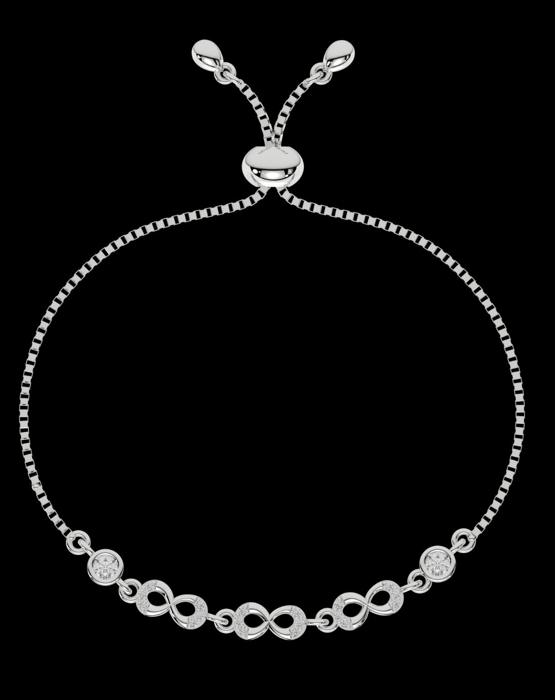 Silver Round Infinity Bracelet