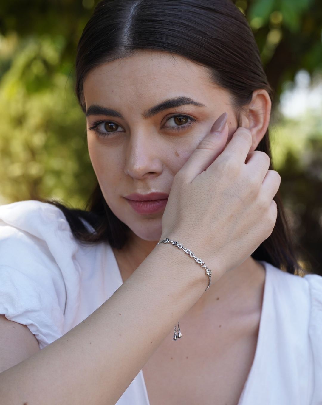 Silver Round Infinity Bracelet