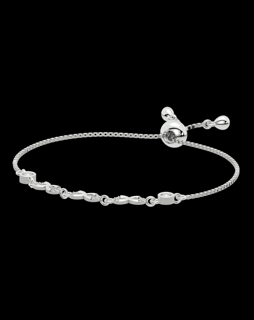 Silver Round Infinity Bracelet