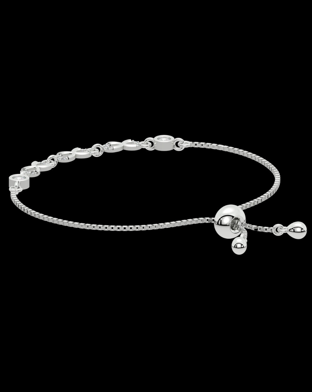 Silver Round Infinity Bracelet