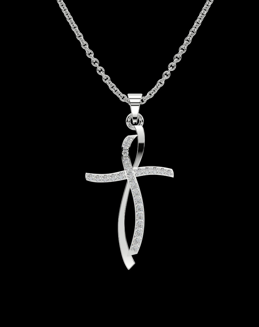 *NEW 925 Silver cross diamond hot necklace