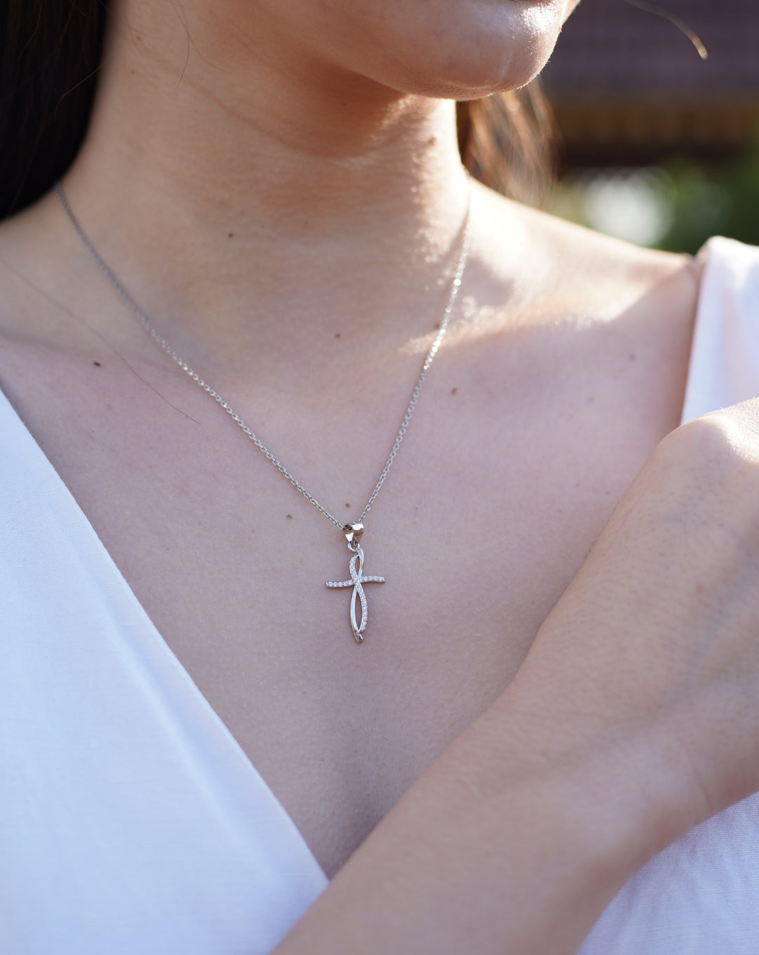 Unique Cross Diamond Pendant 925 Silver