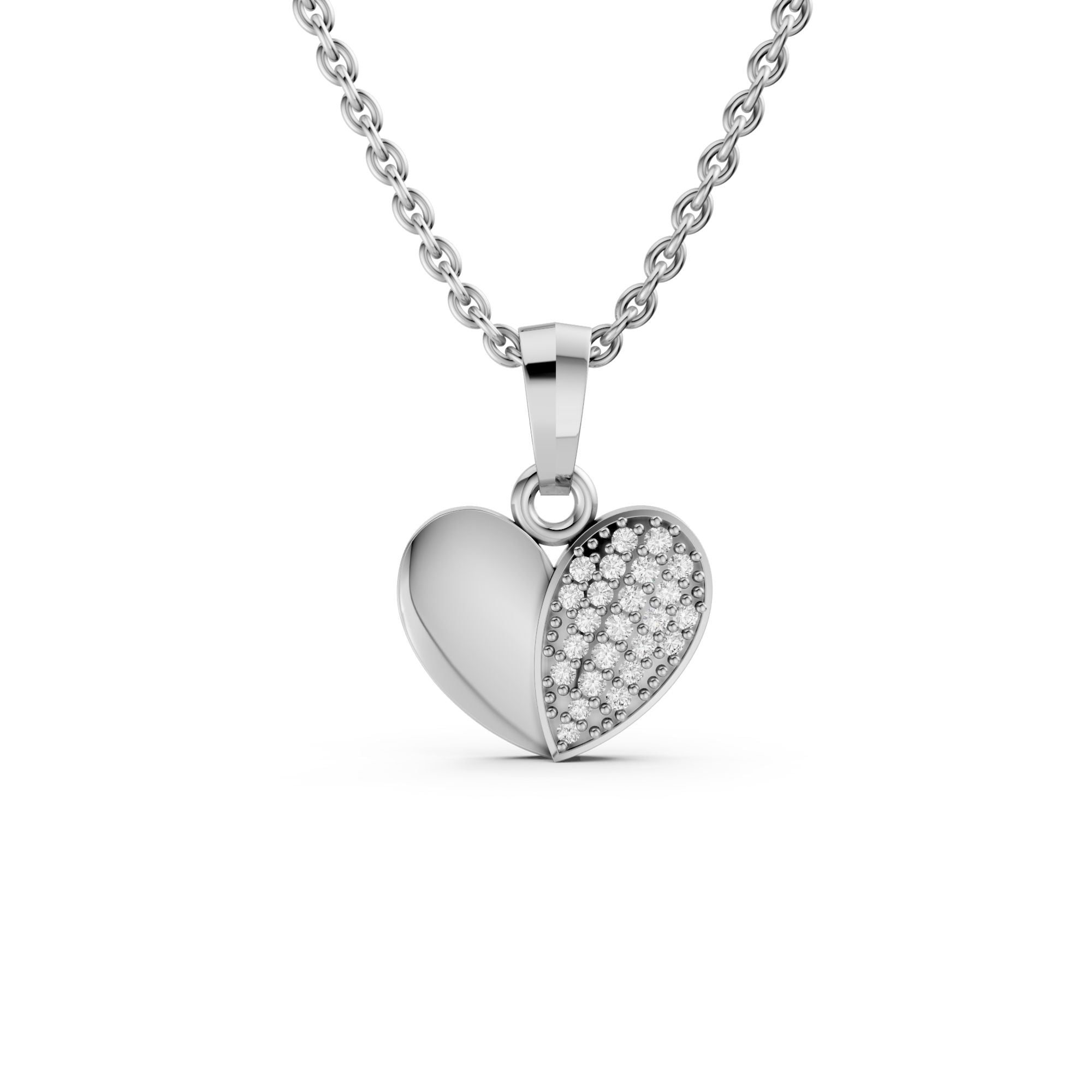 Love Heart Diamond Pendant | 925 Sterling Silver