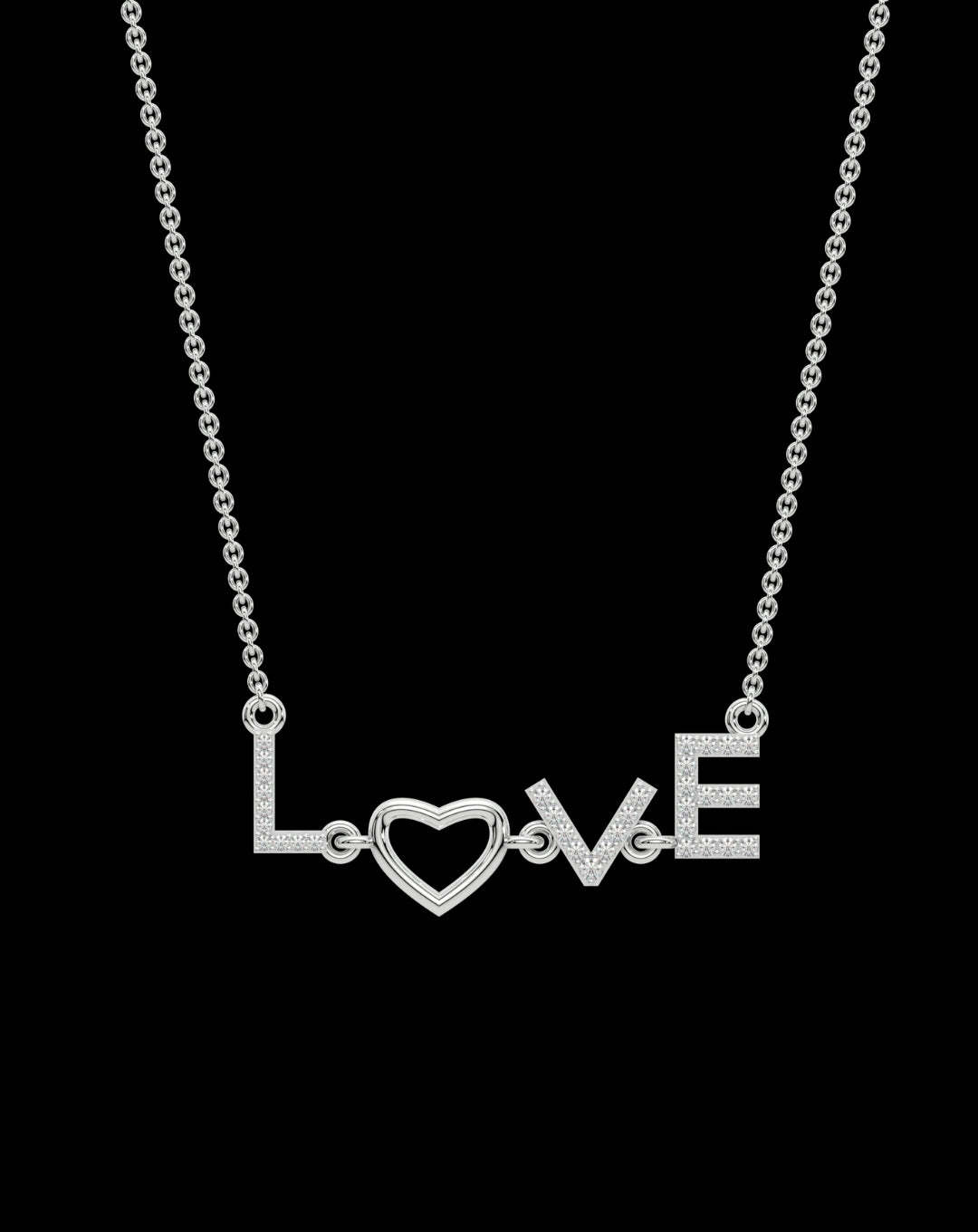 Sterling Silver Love Word Pendant For Love One