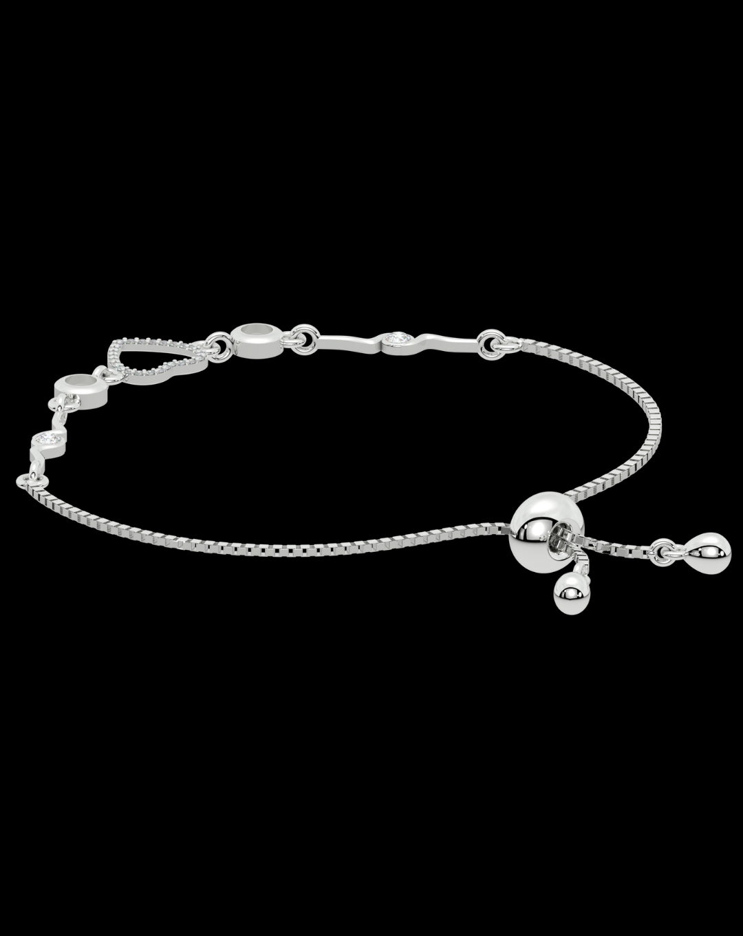 Silver 925 Round Heart Bracelet