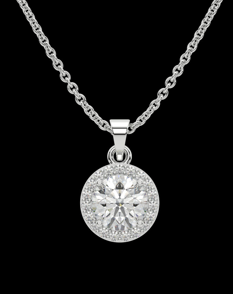 Solitaire Silver Modern Pendant