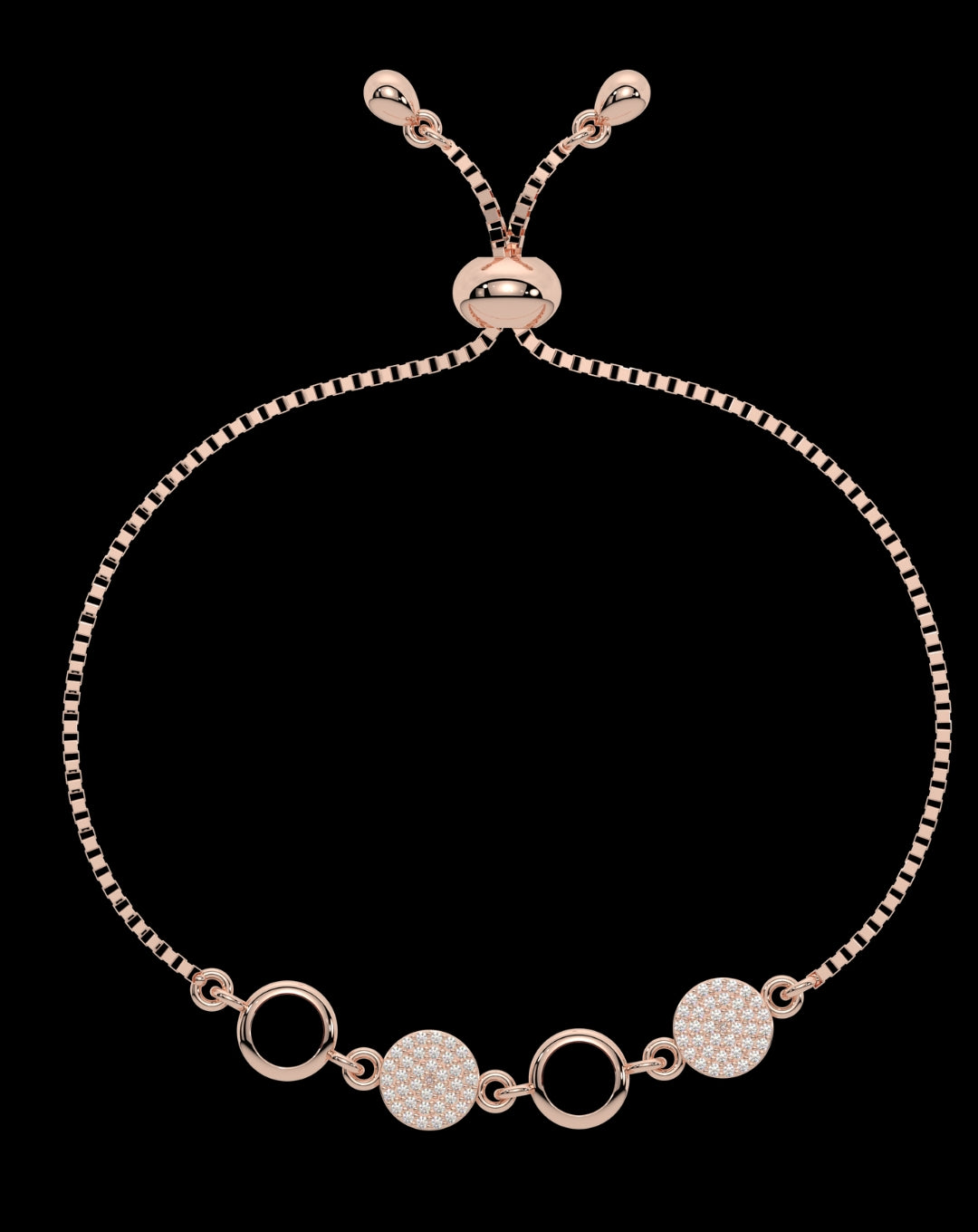 Silver Round Line Locked Bracelet