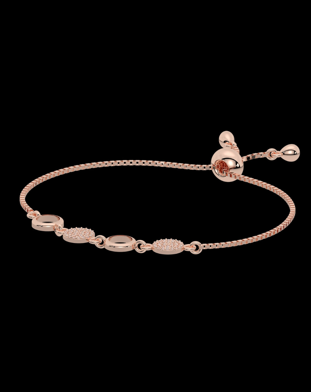 Silver Round Line Locked Bracelet