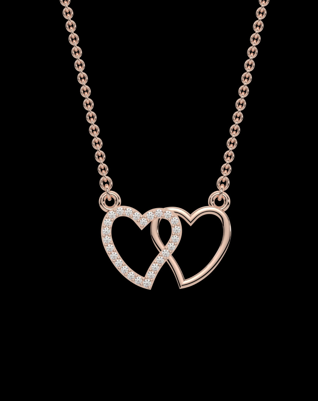 Heart In Heart Rose Gold Plated Pendant