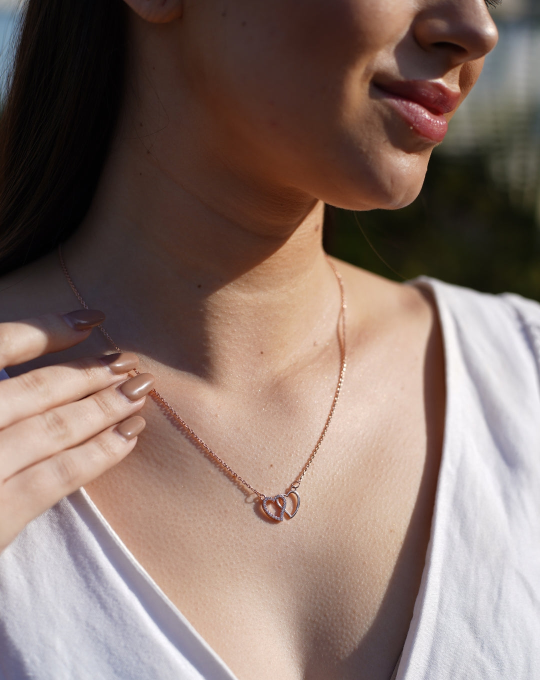 Heart In Heart Rose Gold Plated Pendant