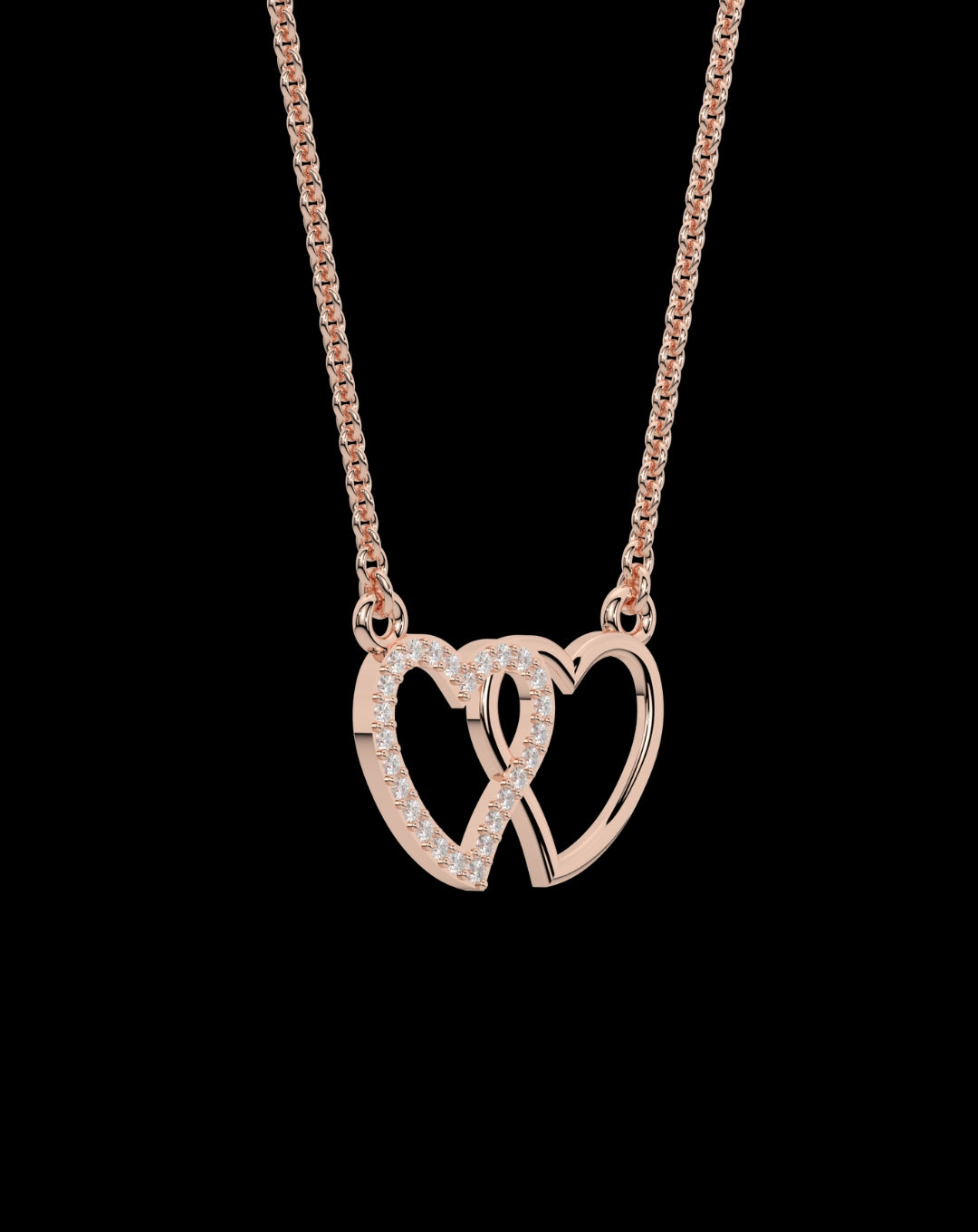 Heart In Heart Rose Gold Plated Pendant