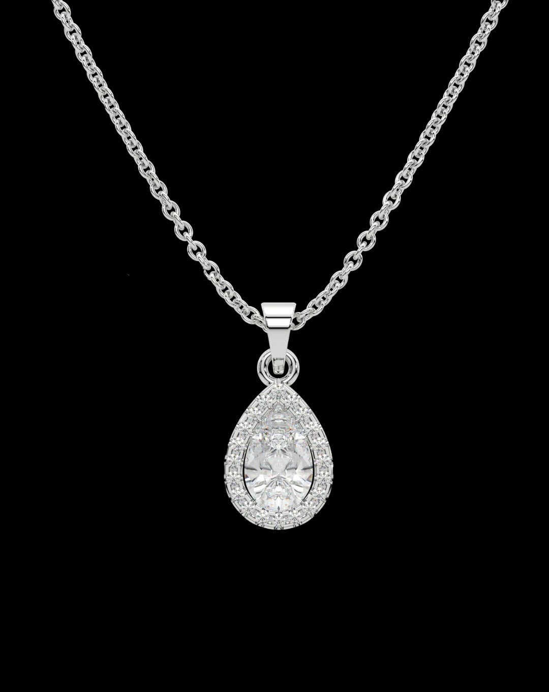 Pear Diamond Pendant 925 Silver