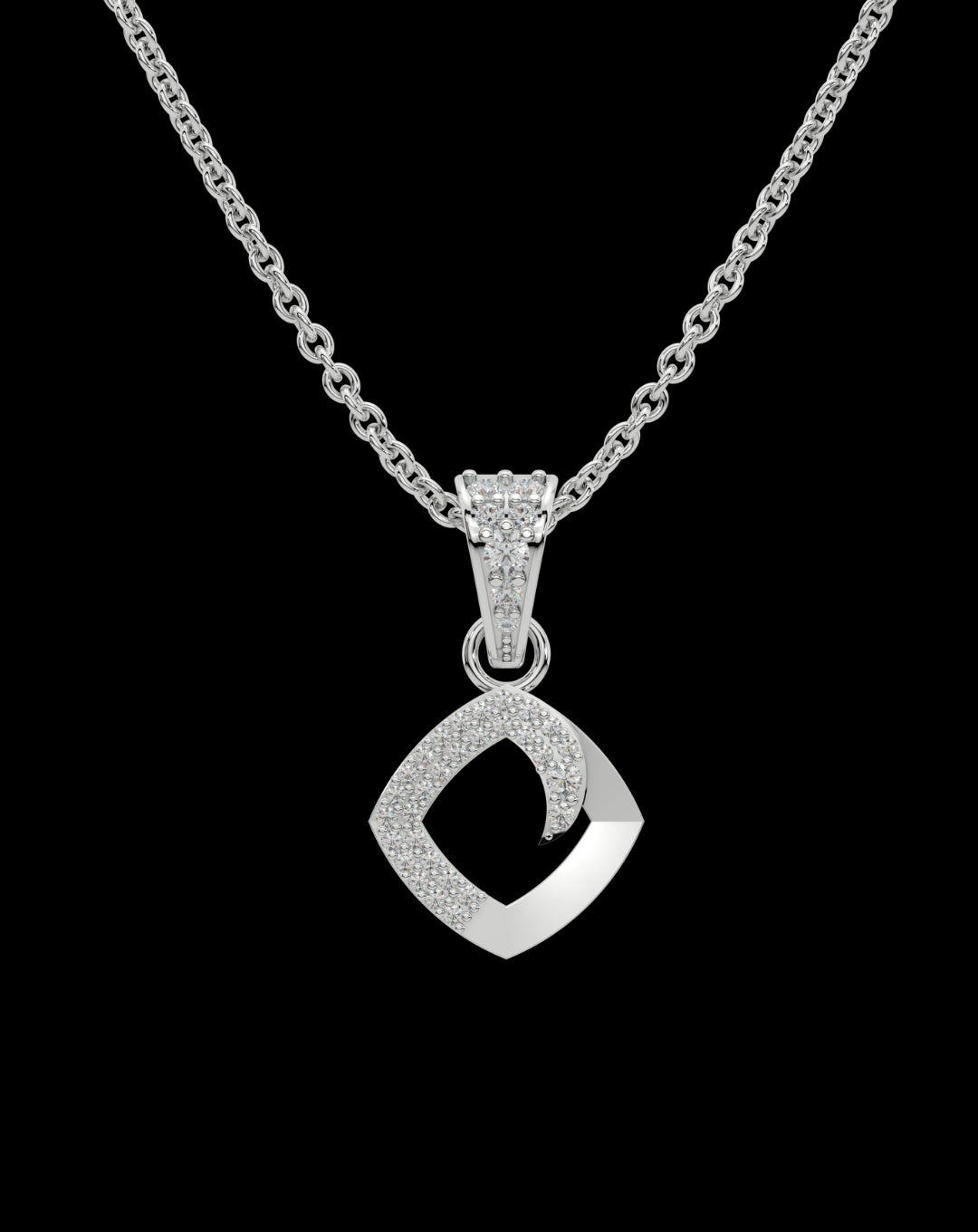 Square Necklace-925 Sterling Silver