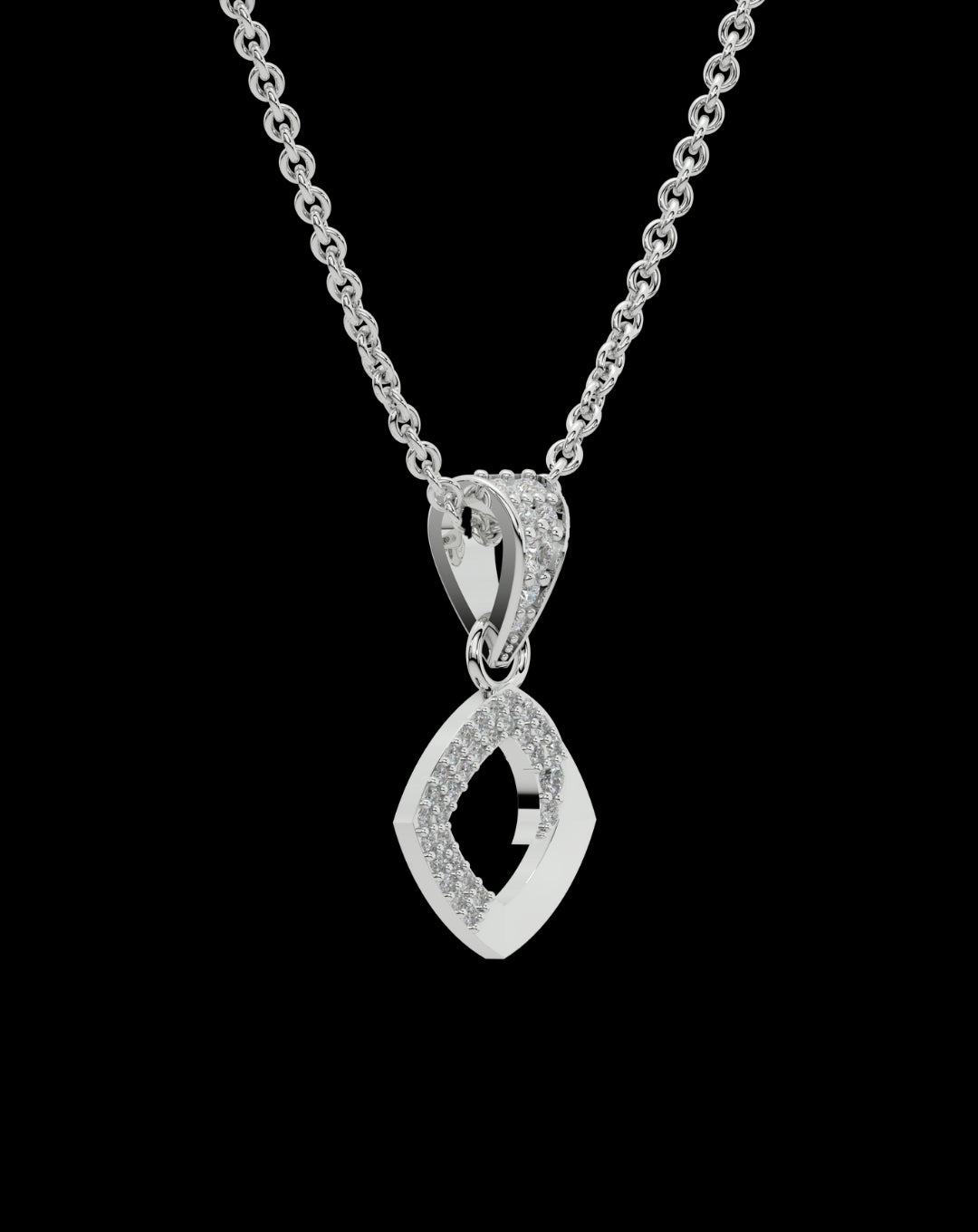 Square Necklace-925 Sterling Silver