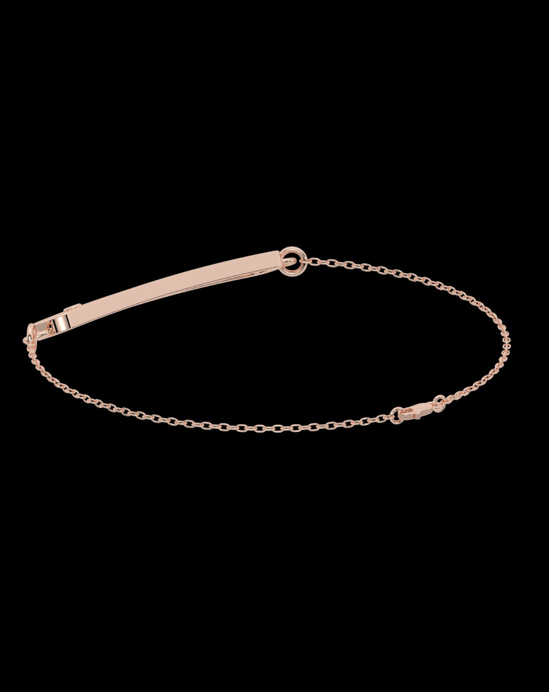 Silver Rose Gold Diamond Bar Bracelet