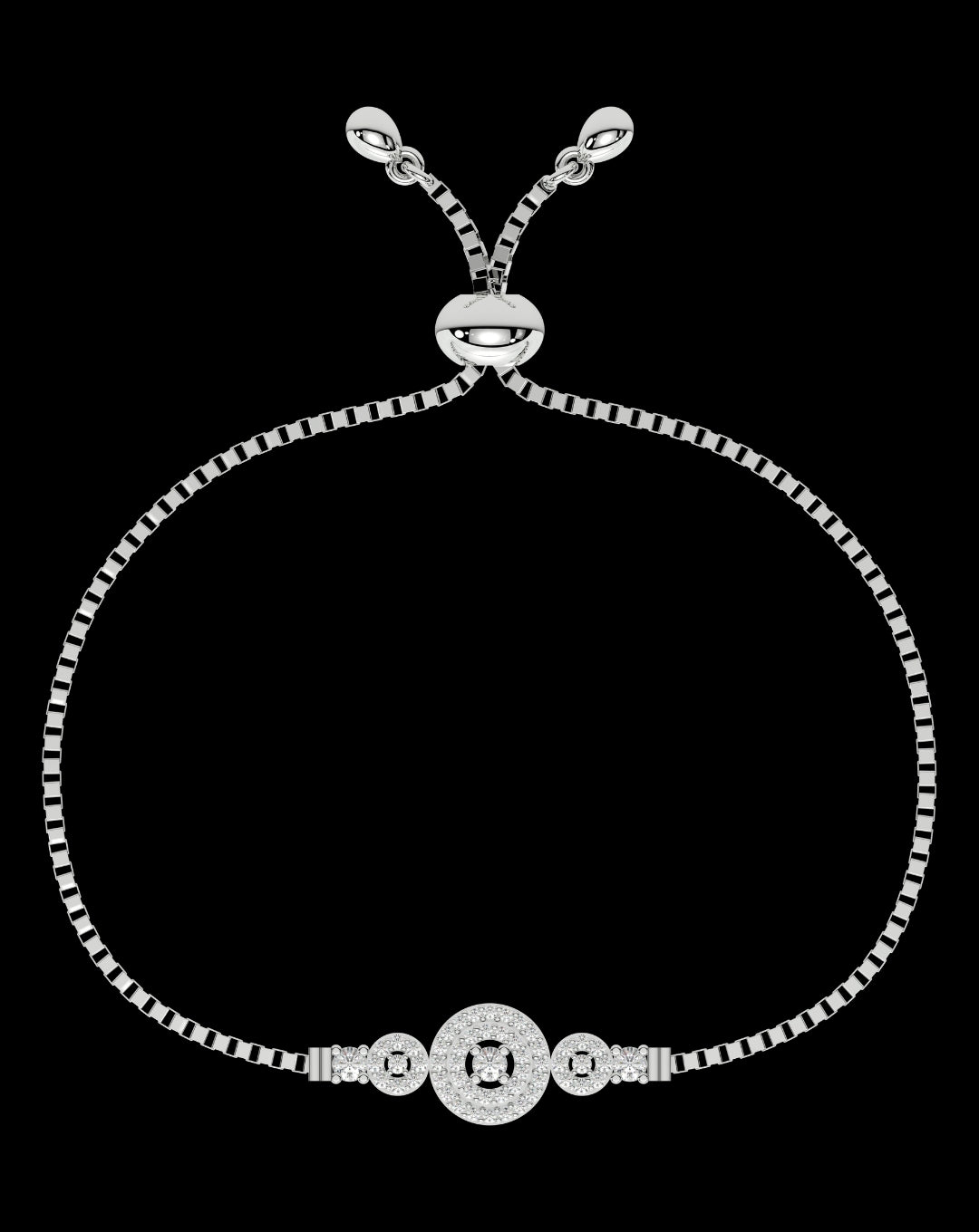 Sterling Silver Round Diamond Line Bracelet