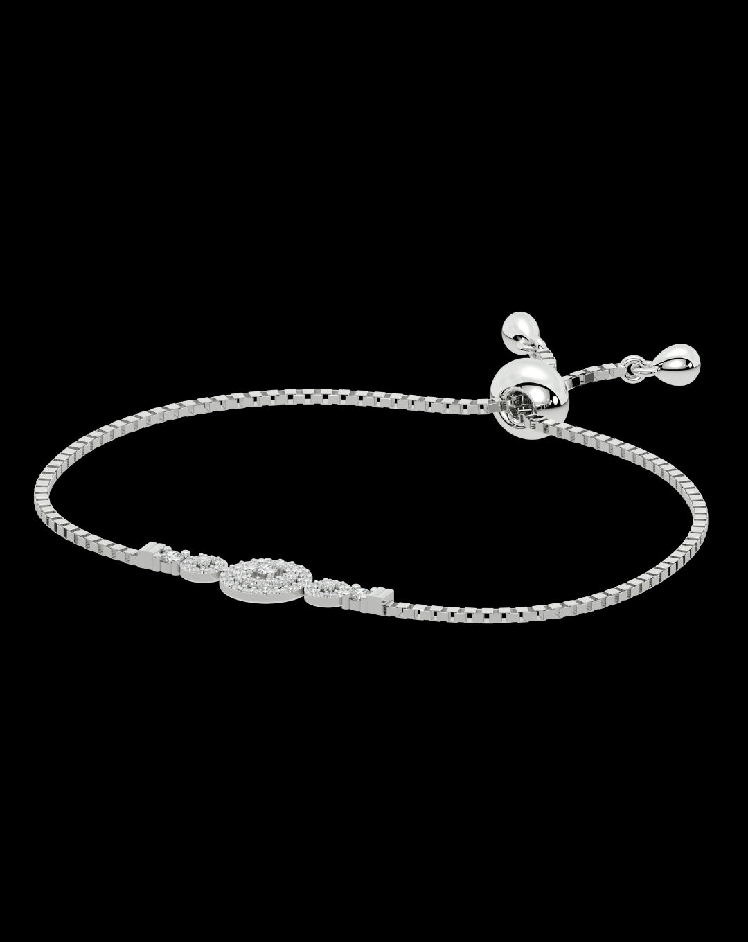 Sterling Silver Round Diamond Line Bracelet