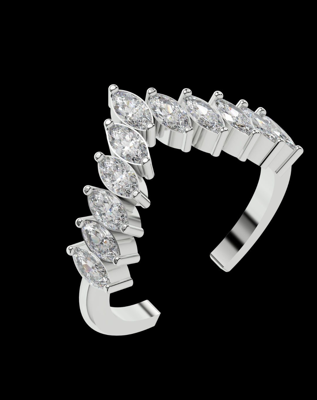 Best Silver Marquise Diamond Crown Ring