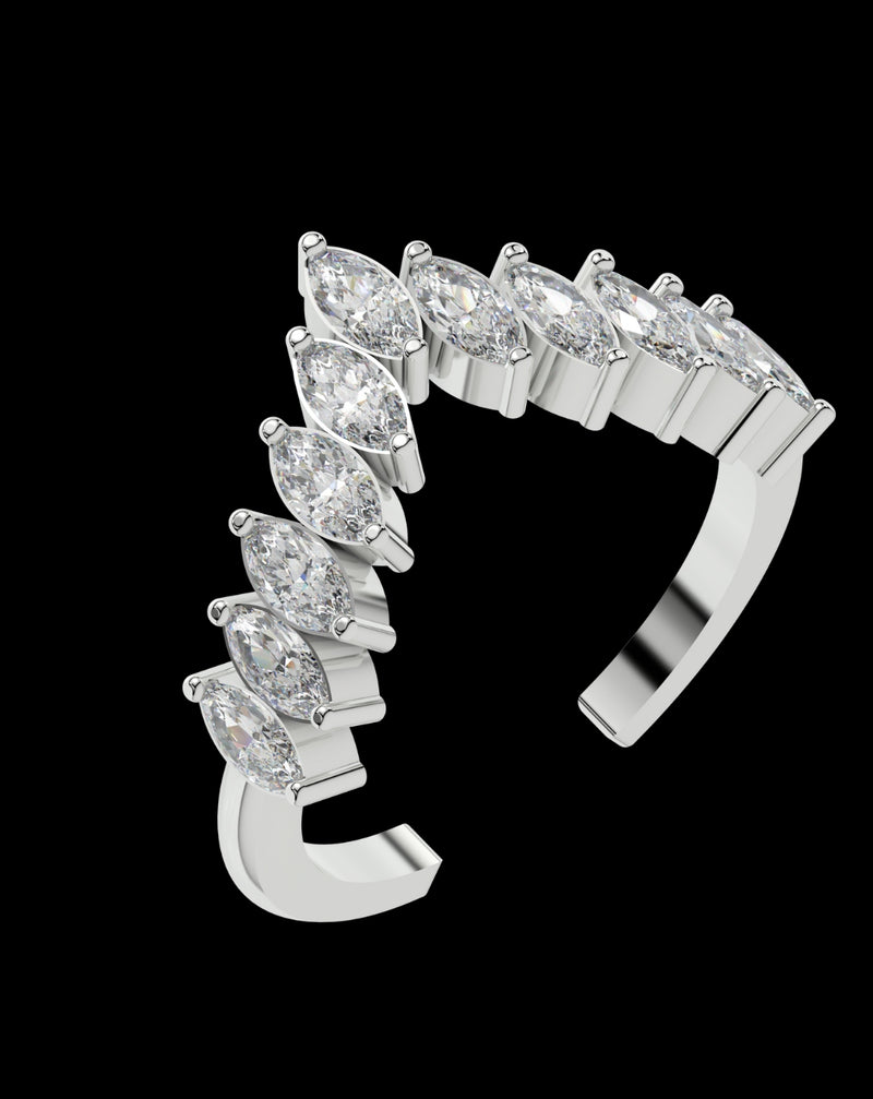 Marquise Diamond Crown Ring