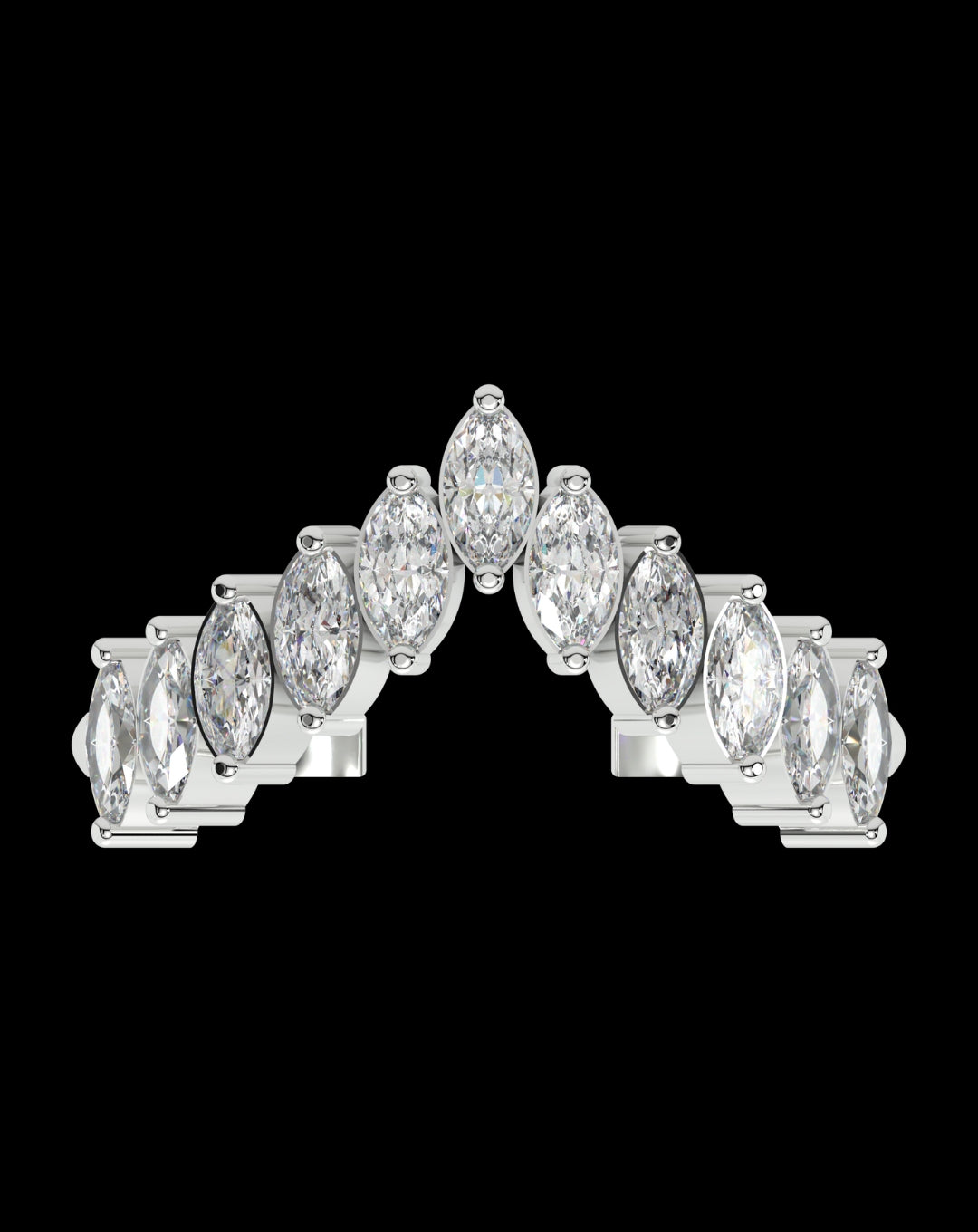 Best Silver Marquise Diamond Crown Ring