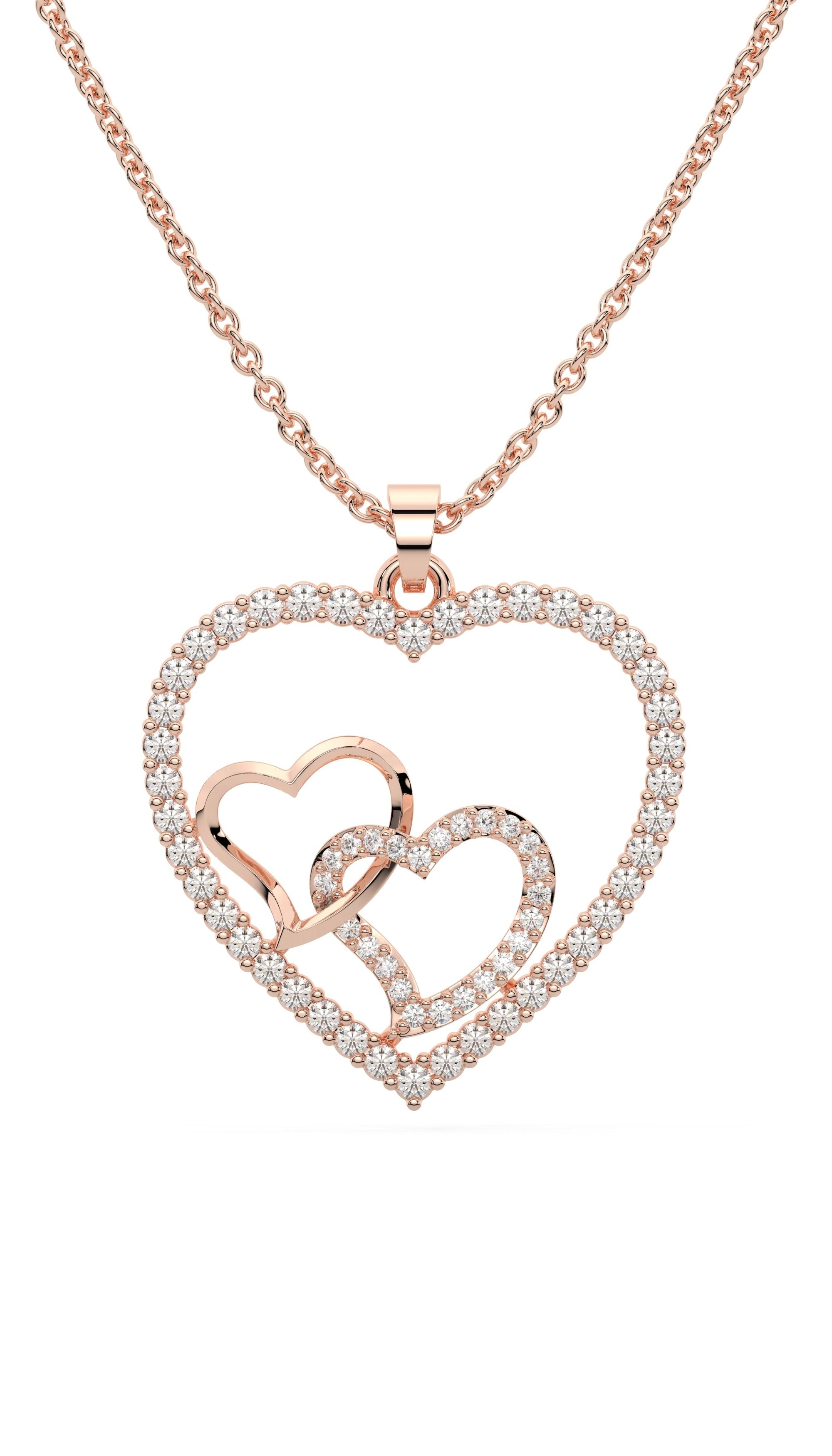 Personalised Gold Sterling Silver Double Heart deals Outline Necklace - Gold - Silver - Rose Gold